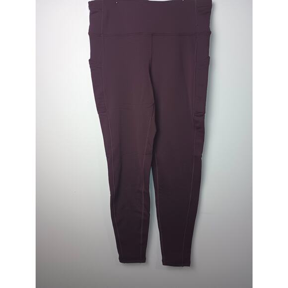 Athleta Altitude Stash Tight in Polartec Powerstretch Pants Women Large Purple - Picture 1 of 3